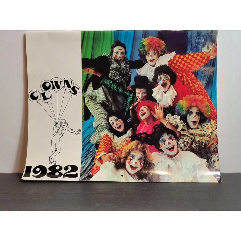 1982 Clowns Calendar / Wallpaper/ Art / Prints New